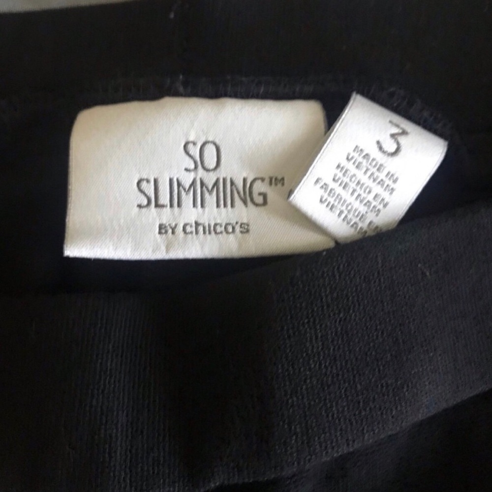 Ladies Black Stretch Knit Slimming Pants from Chico’s Size 3 ( Chico’s Large) - Picture 3 of 4